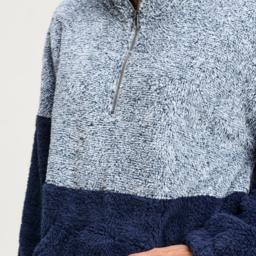 LAST NEW Navy Blue Color Block Pull Over - Picture 4 of 6